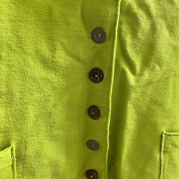 White Lotus Lime Mismatch Button Jersey Jacket sz M EUC - Picture 6 of 7